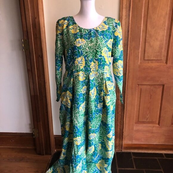 LILLY PULITZER Silk Wide Leg Romper Small 8-10 Vintage Botanical Print - Picture 1 of 17